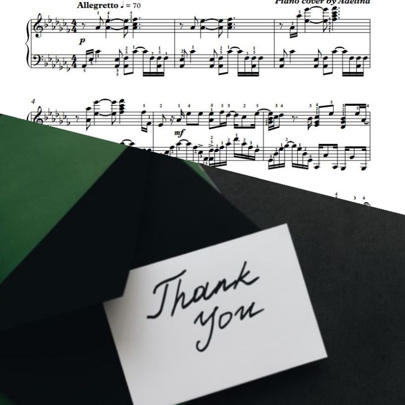 “Thank You” – Dido – Piano Sheet Music