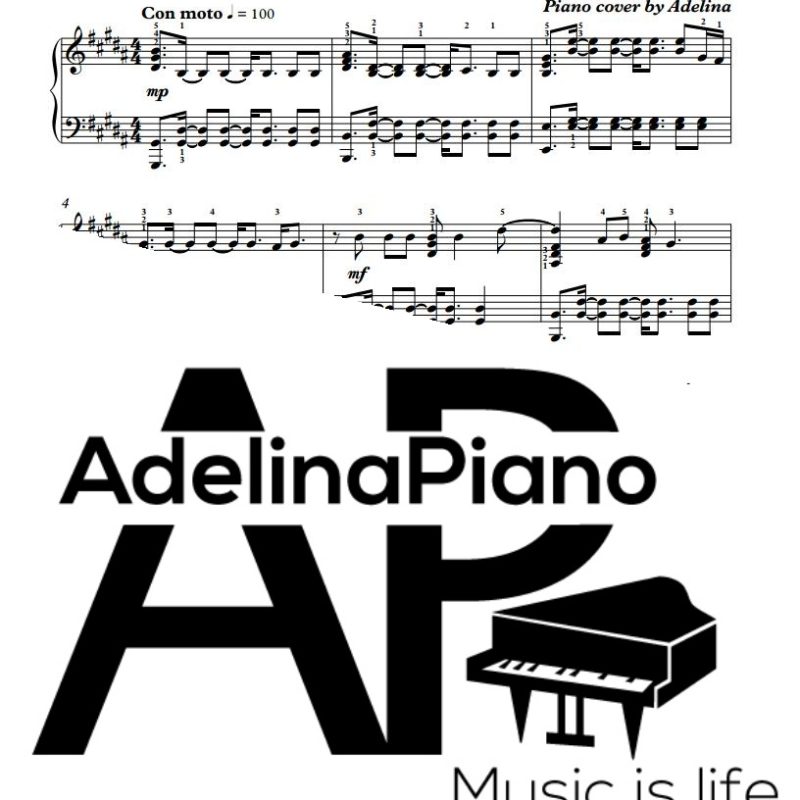 “12345” – DA TI – Piano Sheet Music